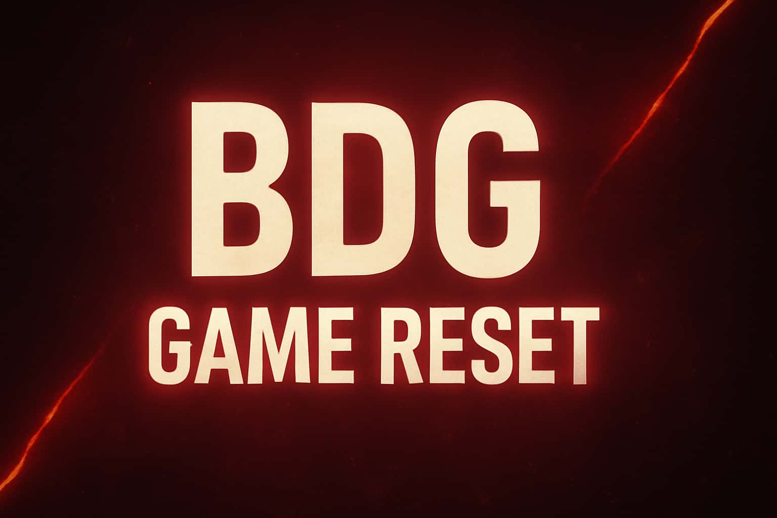 Informational scene about BDG Game Reset process.