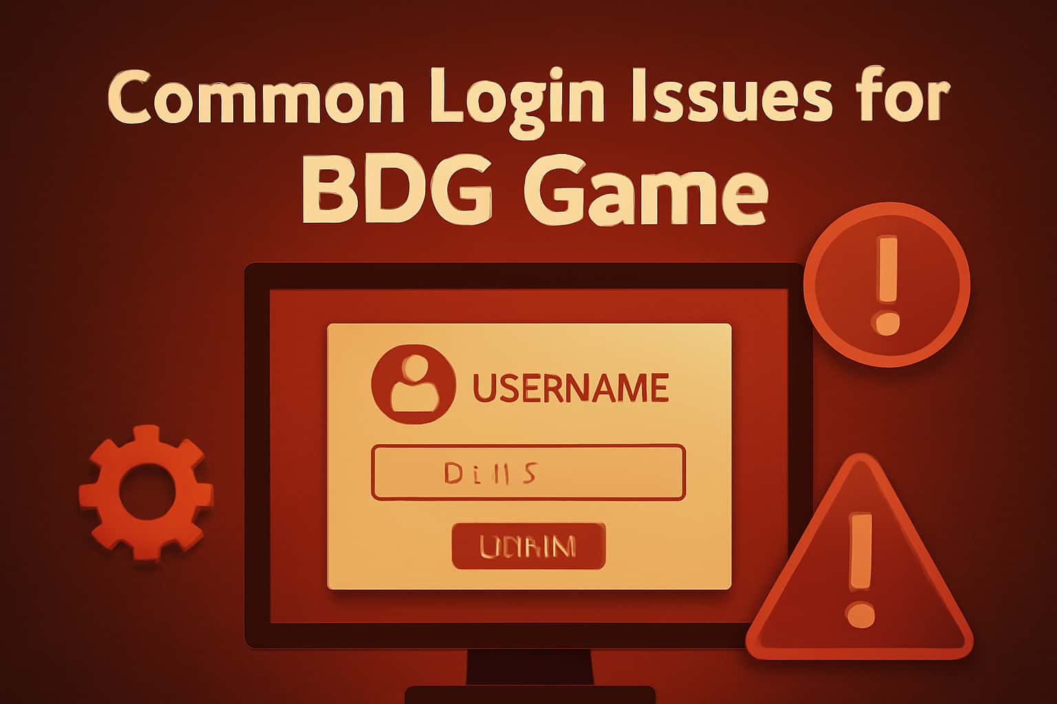 Informational graphic depicting common login issues for BDG Game.