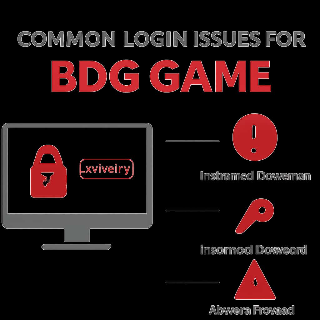 Illustration explaining login troubleshooting steps for BDG Game.