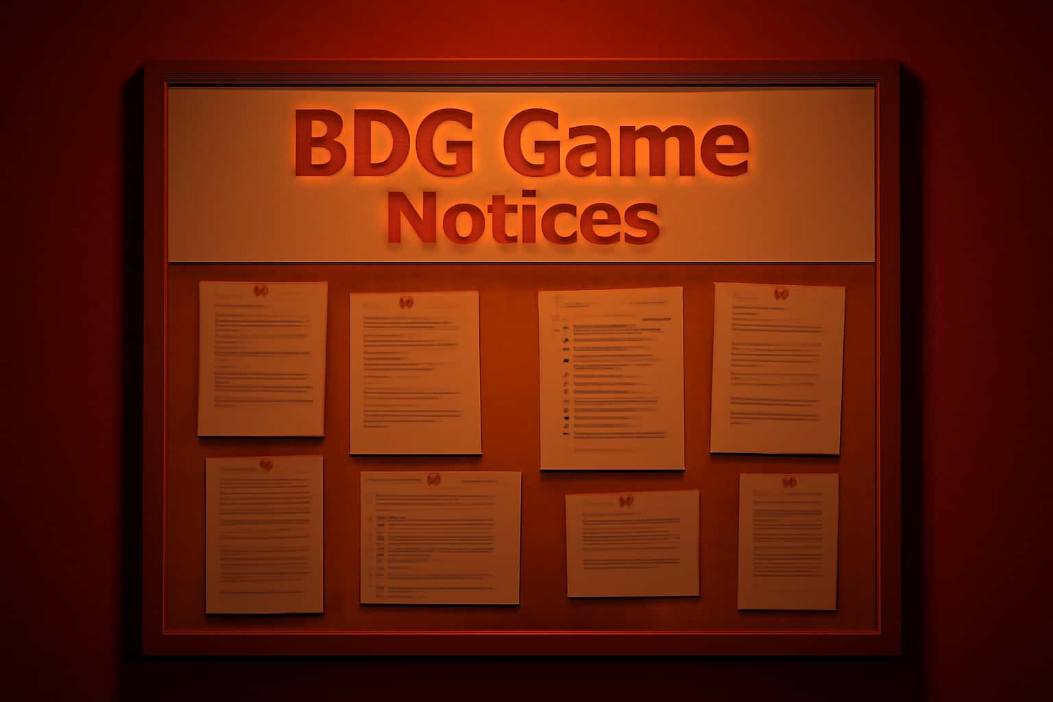 Informational scene about BDG Game Notices.