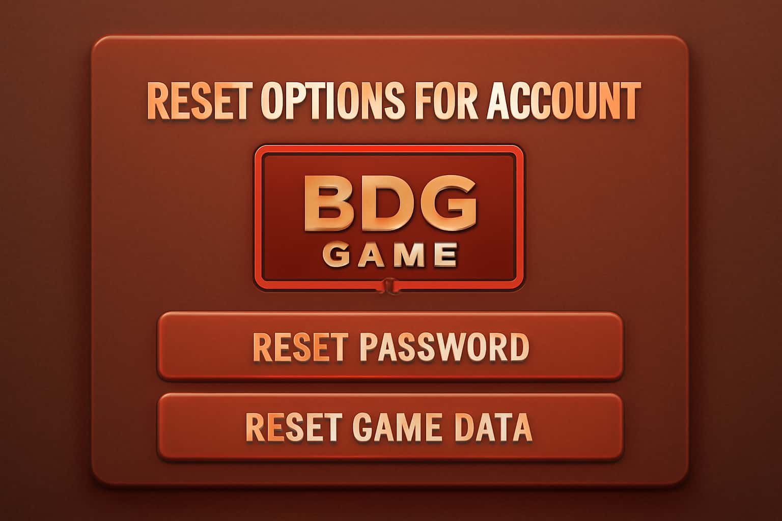 A visual representation of reset options for BDG Game account highlighting security.