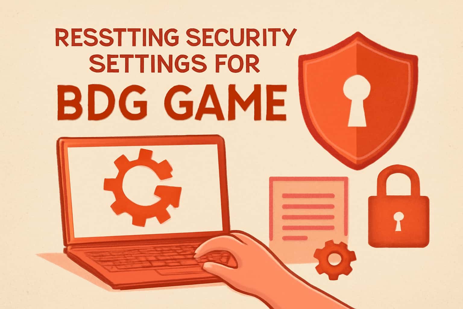An informational graphic illustrating the steps for resetting security settings in BDG Game.