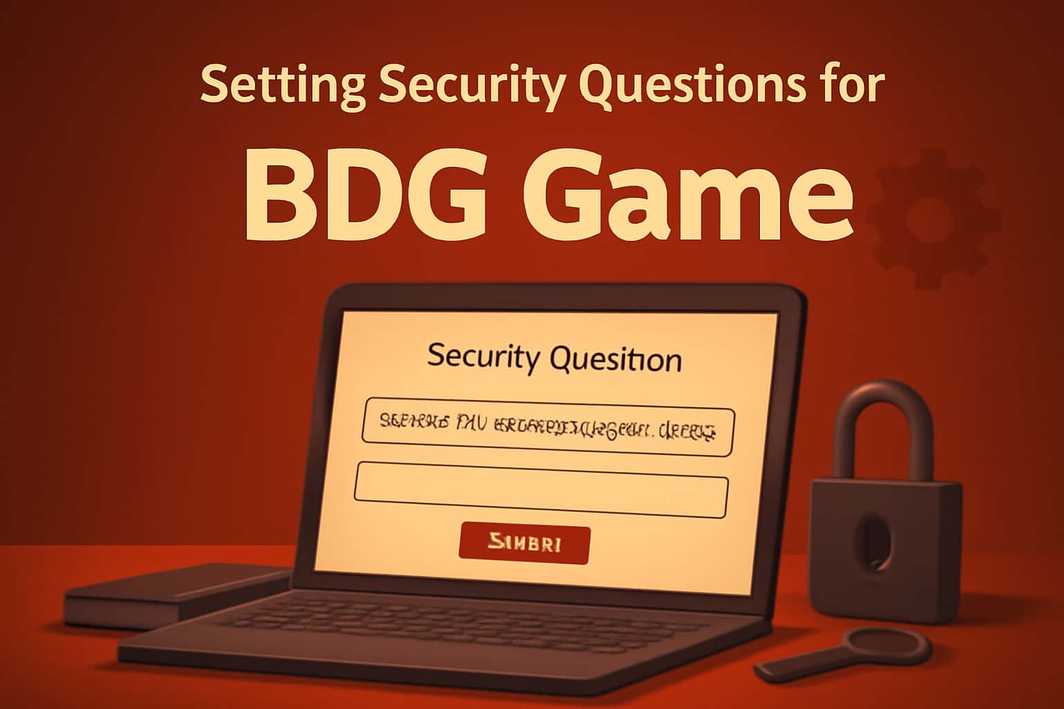 Informational scene about setting security questions for BDG Game.